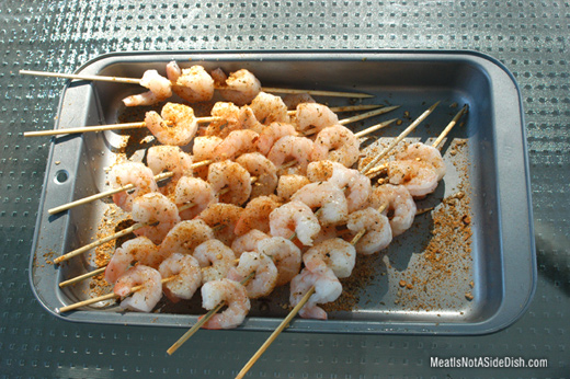 Skewered Shrimp Seasoned